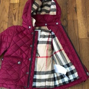 12 month raspberry Burberry Coat